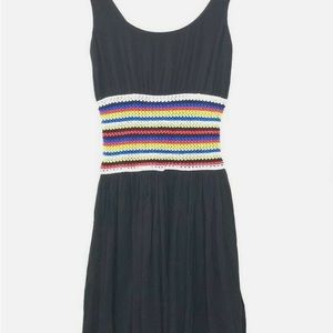Bailey 44 Black Cotton dress with crochet waist insert